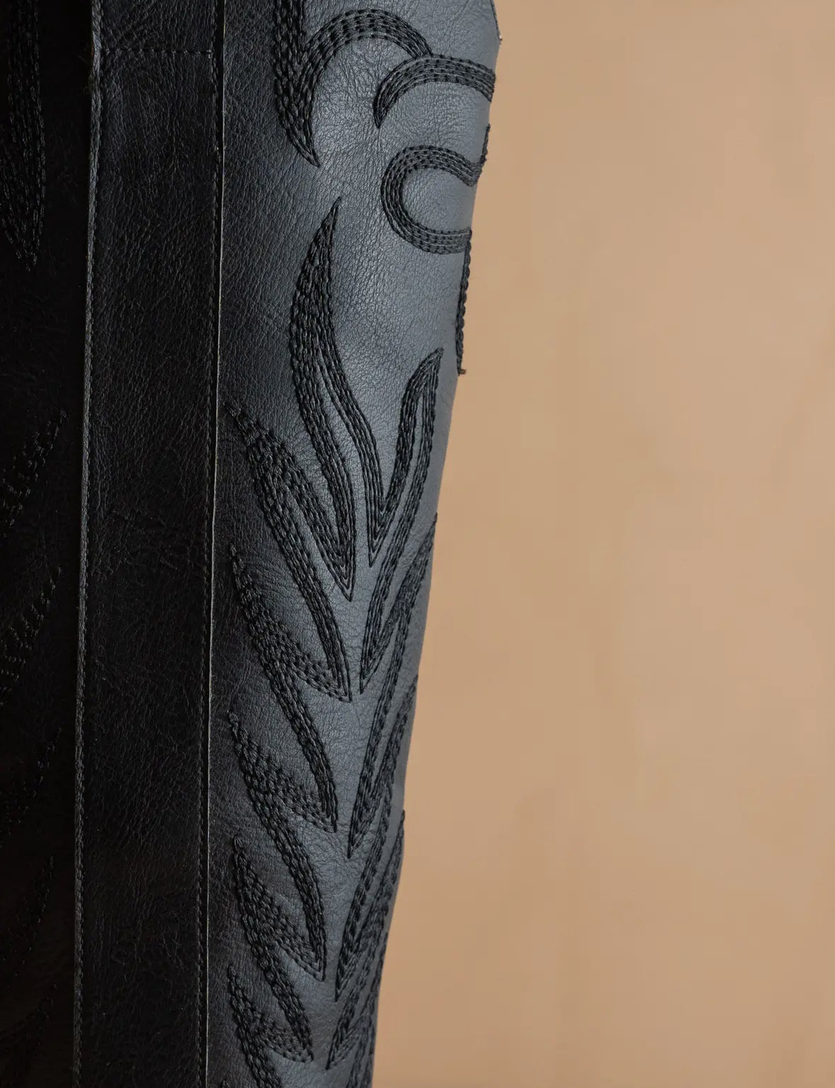The Samara Black Embroidered Western Boot