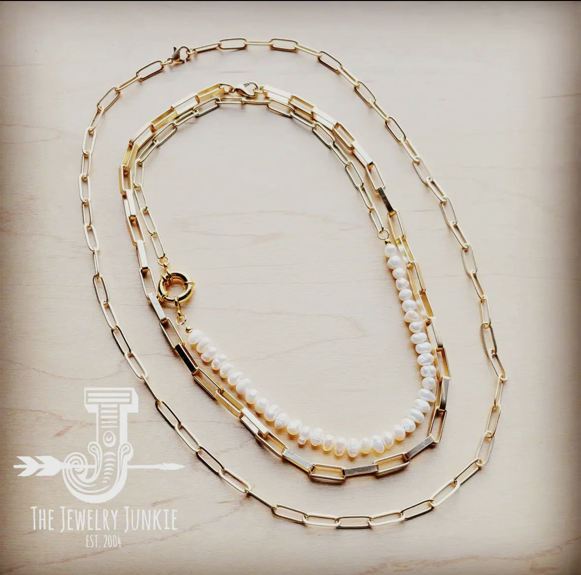 Matte Gold Large Chain Link Layering Necklace
