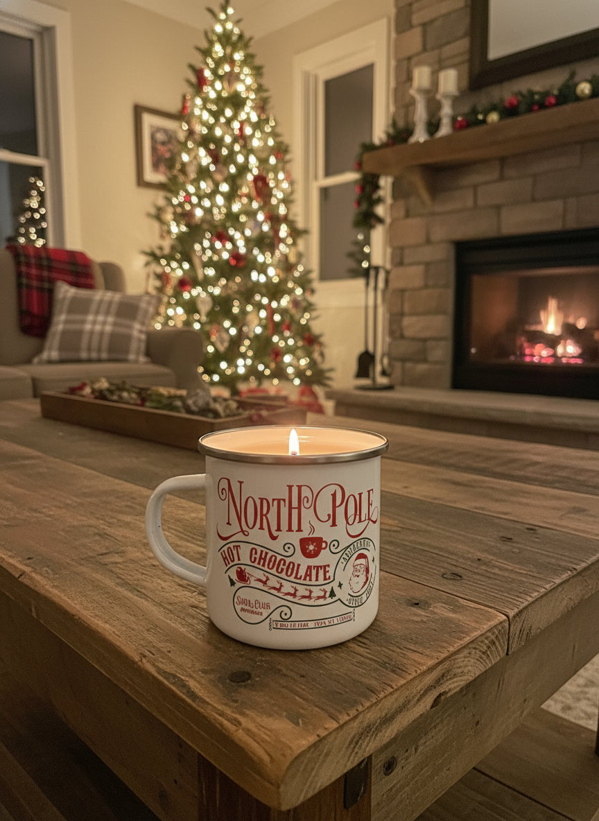 North Pole Mug Candle