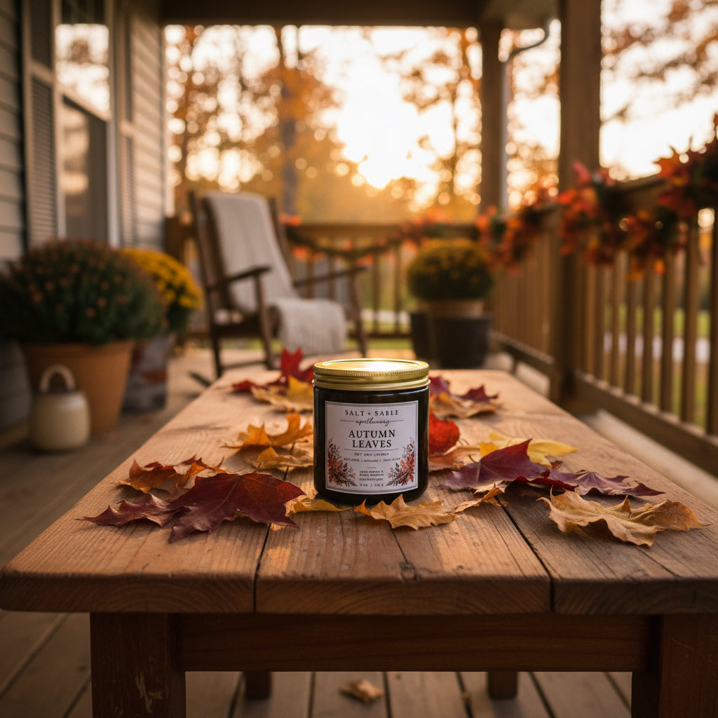 Autumn Leaves Amber Jar Candle