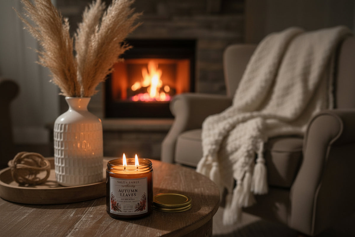 Autumn Leaves Amber Jar Candle
