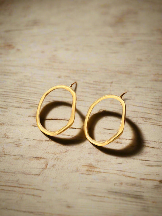 Matte Gold Hoop Earrings