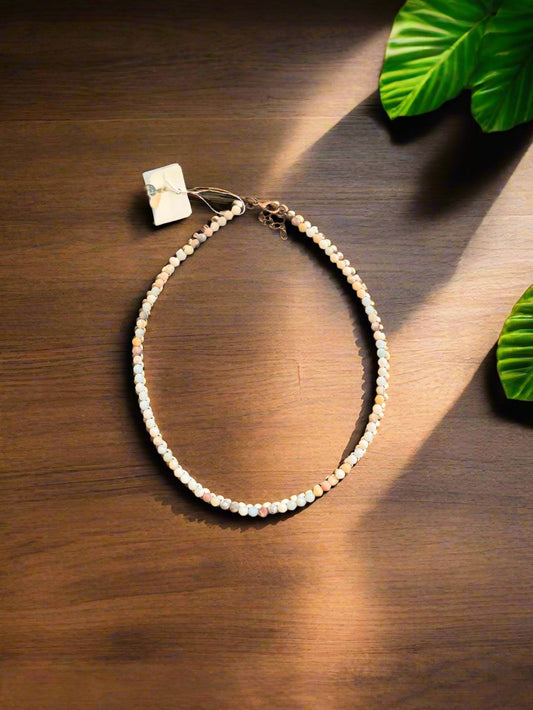 Frosted Amazonite Collar Length Beaded Necklace