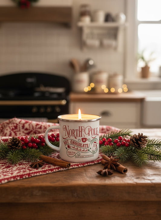 North Pole Mug Candle