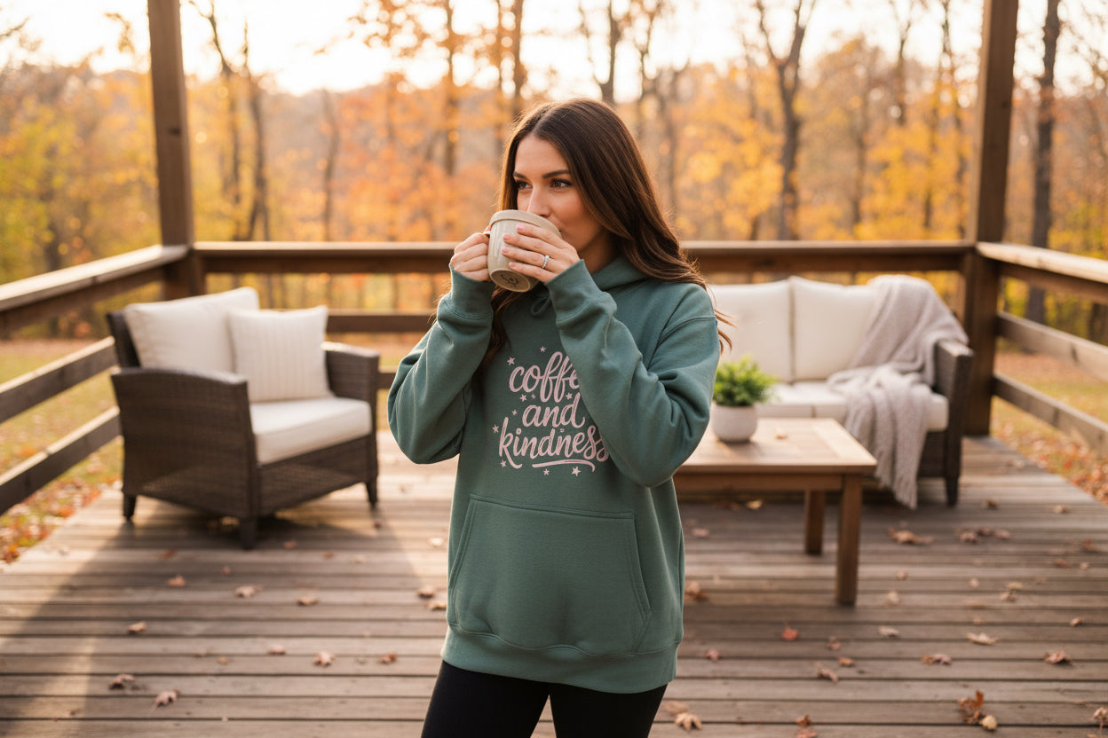 Coffee and Kindness Hooded Sweatshirt