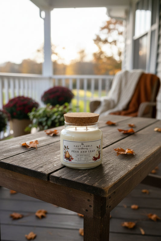 Pear and Leaf Apothecary Candle