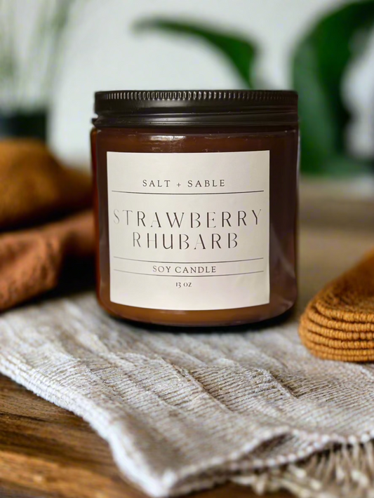 Strawberry Rhubarb Amber Jar