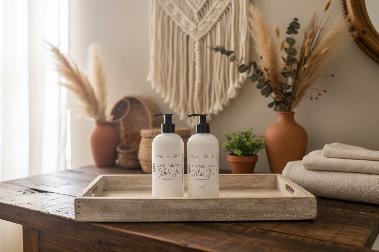 White Tea Hand & Body Wash and White tea Goat Milk Lotion